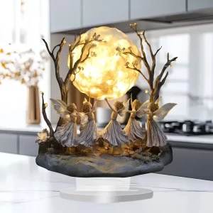 1 Piece 2D Bohemian Style Acrylic Fairy and Moon Desktop Decoration Home Office Cafe Holiday Decoration