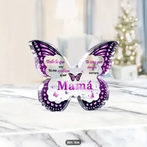 Butterfly Shaped Acrylic Plaque 10cm Spanish Design Mother's Birthday Mother's Day Gift for Daughter Son Beautiful Home Decor